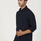 Navy Solid Slim Fit Party Wear Shirt | Greenfibre