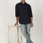 Navy Solid Slim Fit Party Wear Shirt | Greenfibre