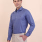 Dusty Blue Solid Slim Fit Party Wear Shirt | Greenfibre