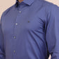 Dusty Blue Solid Slim Fit Party Wear Shirt | Greenfibre