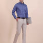 Dusty Blue Solid Slim Fit Party Wear Shirt | Greenfibre