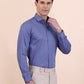 Dusty Blue Solid Slim Fit Party Wear Shirt | Greenfibre