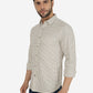 Off White Checked Slim Fit Casual Shirt | Greenfibre