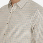 Off White Checked Slim Fit Casual Shirt | Greenfibre