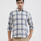 Dark Blue Checked Slim Fit Casual Shirt | Greenfibre