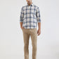 Dark Blue Checked Slim Fit Casual Shirt | Greenfibre