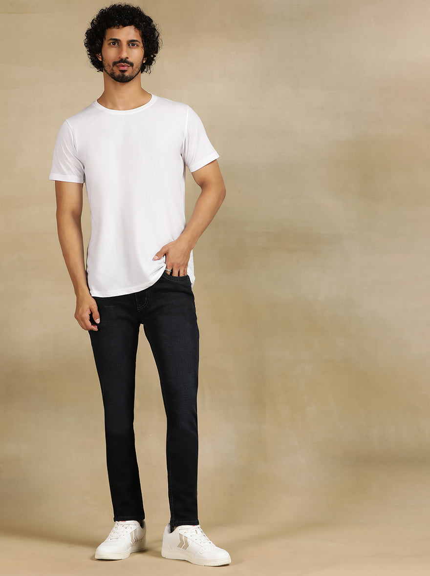 Ink Blue Solid Rider Fit Jeans | JadeBlue