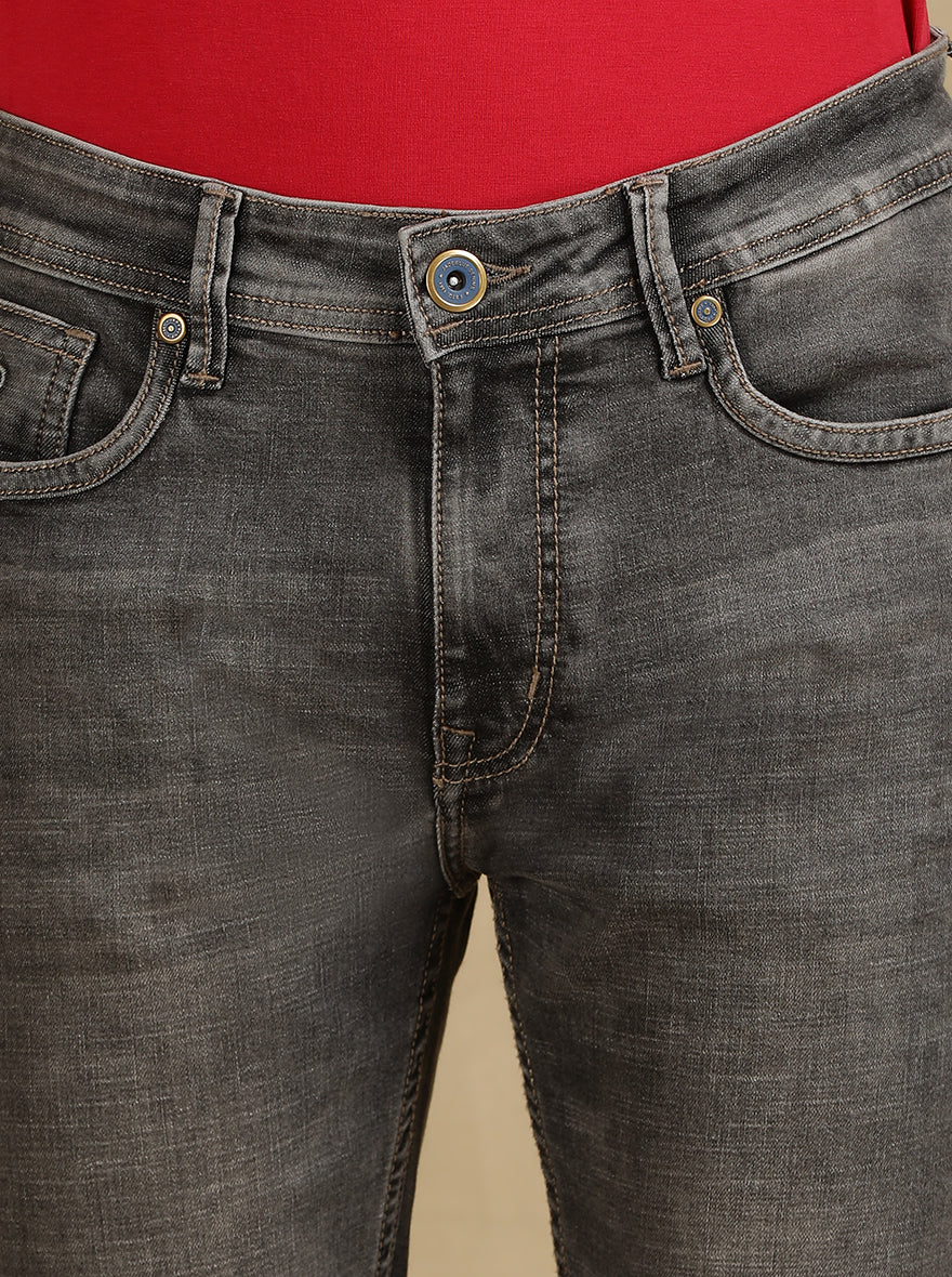 Mid Grey Washed Rider Fit Jeans | JadeBlue