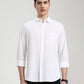White Solid Slim Fit Casual Shirt | Greenfibre