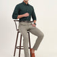 Light Green Solid Slim Fit Casual Trouser | Greenfibre
