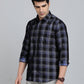 Blue Checked Slim Fit Casual Shirt | JadeBlue