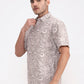 Light Olive Printed Regular Fit Casual Shirt | Greenfibre