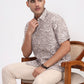 Light Olive Printed Regular Fit Casual Shirt | Greenfibre