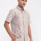Light Olive Printed Regular Fit Casual Shirt | Greenfibre