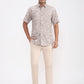 Light Olive Printed Regular Fit Casual Shirt | Greenfibre