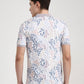 Mauve & White Printed Slim Fit Polo T-Shirt | Greenfibre