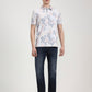 Mauve & White Printed Slim Fit Polo T-Shirt | Greenfibre