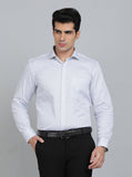 White Printed Regular Fit Formal Shirt | Greenfibre