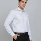 White Printed Regular Fit Formal Shirt | Greenfibre