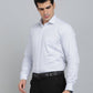White Printed Regular Fit Formal Shirt | Greenfibre