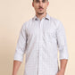 White & Grey Checked Smart Fit Semi Casual Shirt | Greenfibre