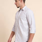 White & Grey Checked Smart Fit Semi Casual Shirt | Greenfibre
