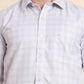 White & Grey Checked Smart Fit Semi Casual Shirt | Greenfibre