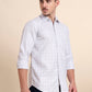 White & Grey Checked Smart Fit Semi Casual Shirt | Greenfibre