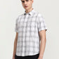 White Checked Slim Fit Casual Shirt | Greenfibre