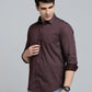 Maroon Printed Smart Fit Semi Casual Shirt | Greenfibre