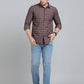 Brown Checked Smart Fit Semi Casual Shirt | Greenfibre