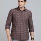 Brown Checked Smart Fit Semi Casual Shirt | Greenfibre