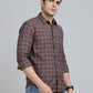 Brown Checked Smart Fit Semi Casual Shirt | Greenfibre