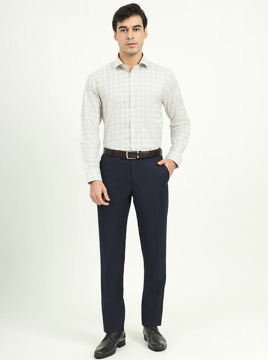 Pista Green Checked Slim Fit Formal Shirt | Greenfibre