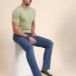 Mid Blue Washed Straight Fit Jeans | Greenfibre