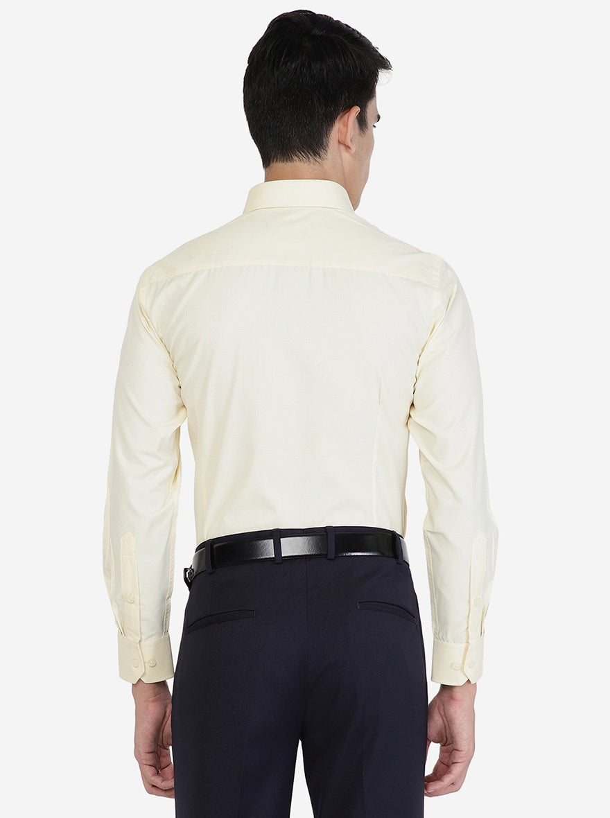 Yellow Solid Slim Fit Formal Shirt | Greenfibre