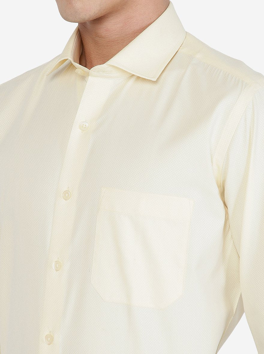 Yellow Solid Slim Fit Formal Shirt | Greenfibre