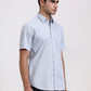 Blue Solid Slim Fit Semi Casual Shirt | Greenfibre