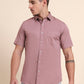 Coral Pink Solid Smart Fit Semi Casual Shirt | Greenfibre
