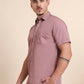 Coral Pink Solid Smart Fit Semi Casual Shirt | Greenfibre