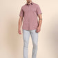 Coral Pink Solid Smart Fit Semi Casual Shirt | Greenfibre