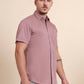 Coral Pink Solid Smart Fit Semi Casual Shirt | Greenfibre