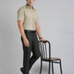 Dark Grey Solid Slim Fit Formal Trouser | Metal