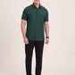 Bottle Green Solid Slim Fit Casual Shirt | Greenfibre