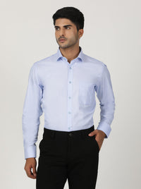 Light Blue Solid Slim Fit Formal Shirt | Greenfibre