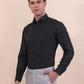Black Checked Slim Fit Formal Shirt | Greenfibre