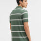 Green & White Striped Slim Fit Polo T-Shirt | Greenfibre