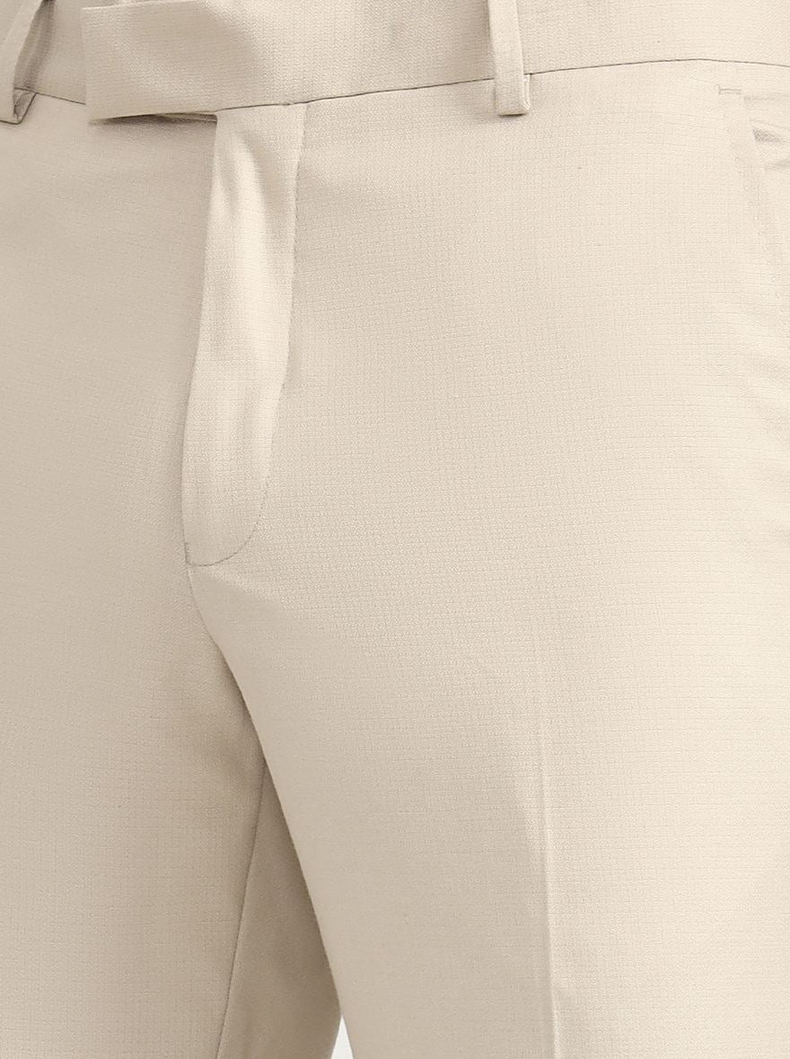 Fawn Solid Super Slim Fit Formal Trouser | Greenfibre