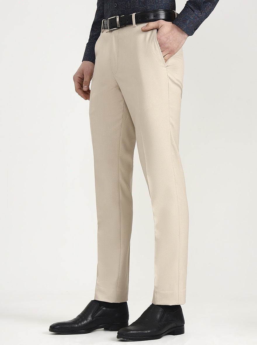 Fawn Solid Super Slim Fit Formal Trouser | Greenfibre