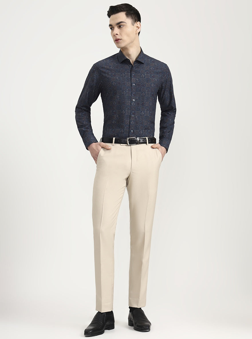 Fawn Solid Super Slim Fit Formal Trouser | Greenfibre